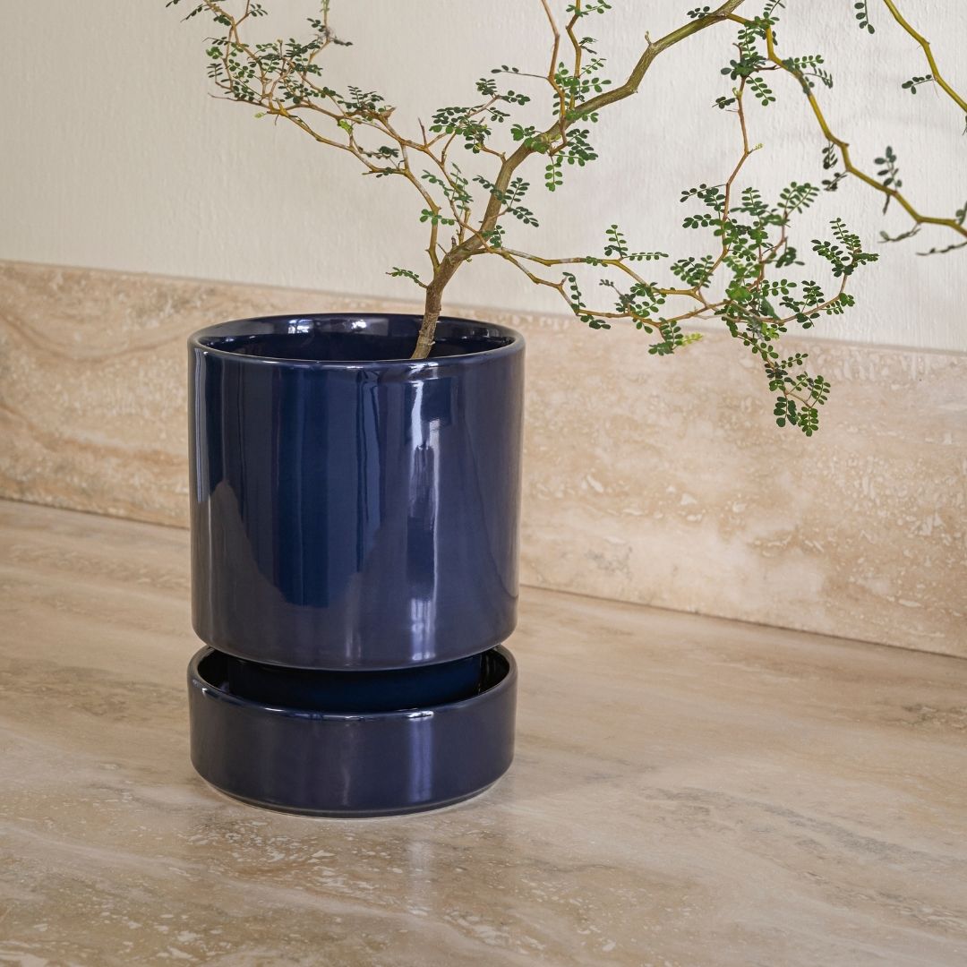 Bergs Potter Hoff Planter w/ Saucer - Sapphire Blue | Tend Greenpoint