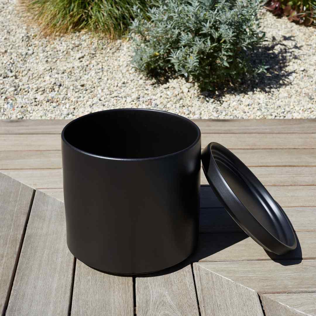 Solid Goods Cylinder with Saucer Planter at Greenpoint Plant Solid Goods Cylinder with Saucer Planter at Greenpoint Plant